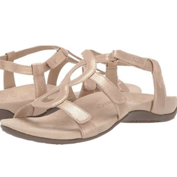 Vionic Orthotic Strappy Jodie Rose Gold Sandal - Picture 1 of 16